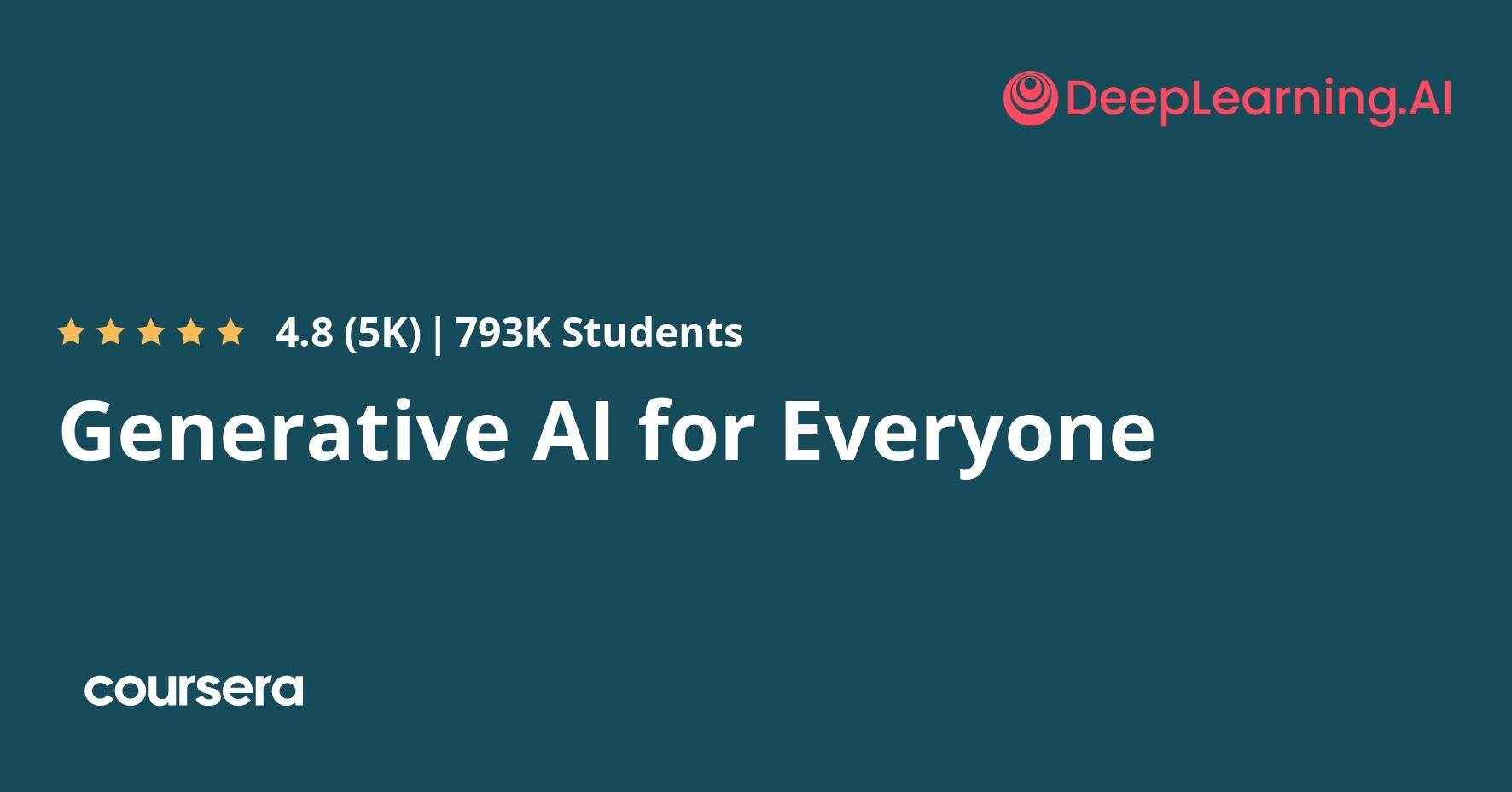 Generative AI for Everyone — Coursera course thumbnail