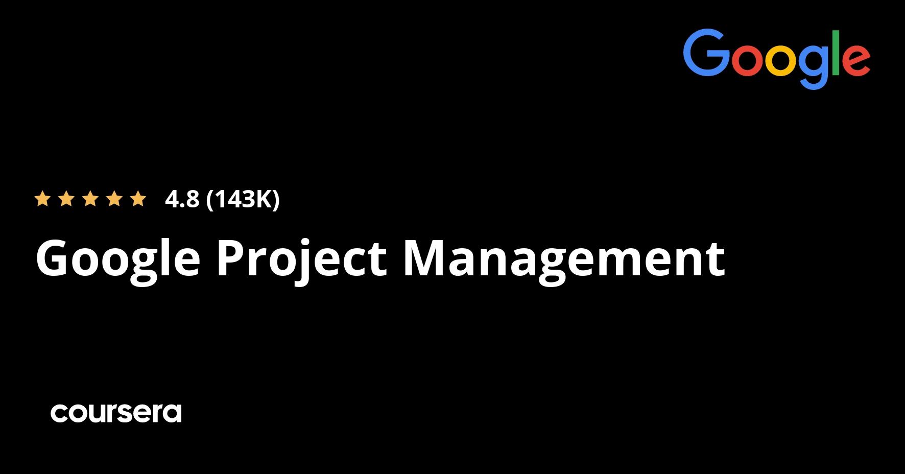 Google Project Management Certificate — Coursera course thumbnail