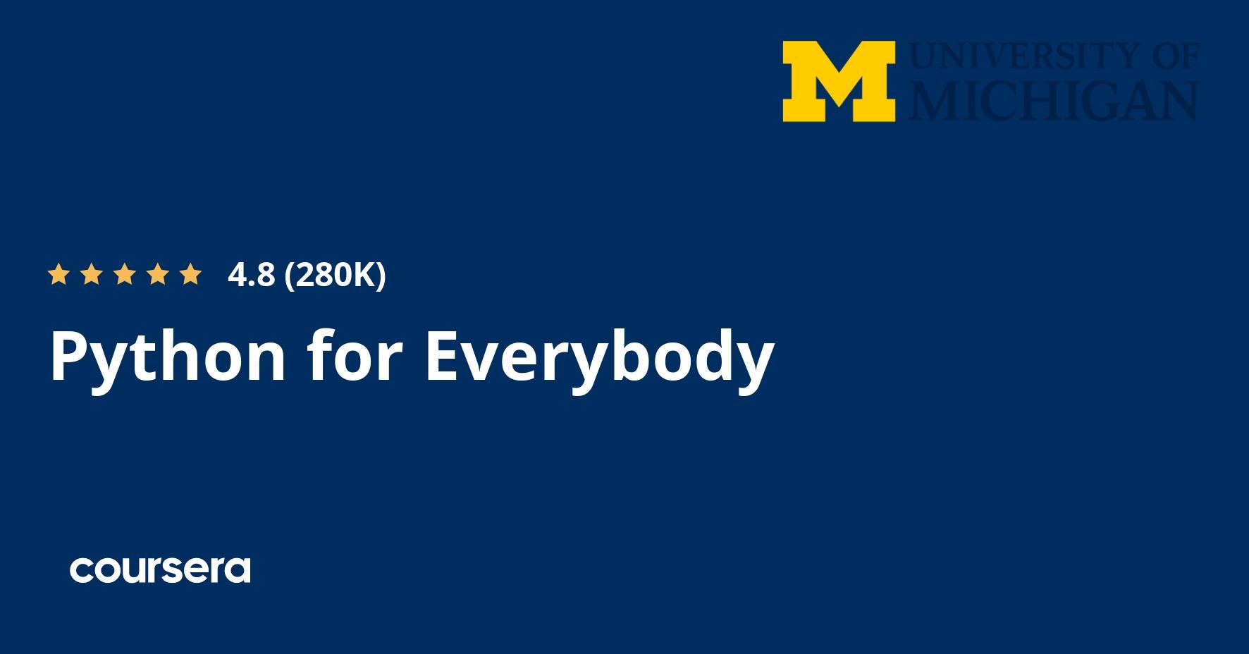Python for Everybody Specialization — Coursera course thumbnail