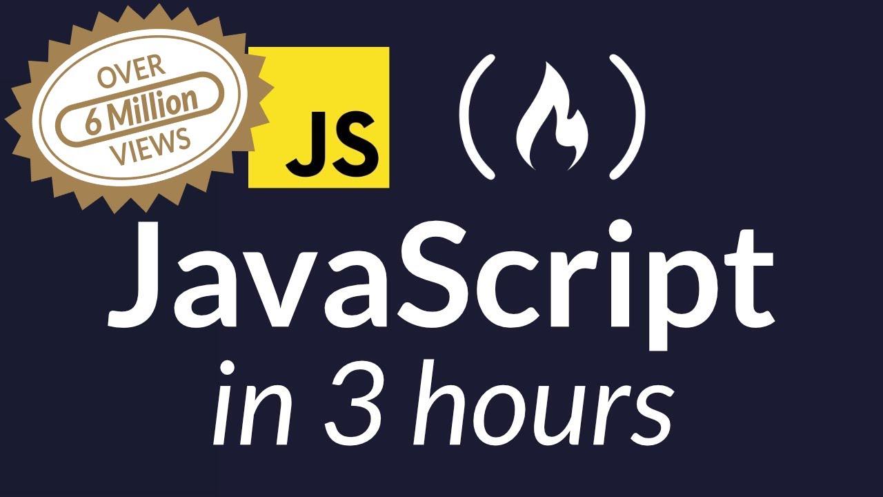 JavaScript Full Course for Beginners — freeCodeCamp course thumbnail